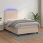 Preview: ARDEBO.de - Boxspringbett mit Matratze & LED Cappuccino-Braun 120x200cm