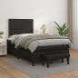 Preview: ARDEBO.de - Boxspringbett mit Matratze Schwarz 120x200 cm Kunstleder  