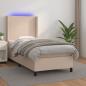 Preview: ARDEBO.de - Boxspringbett mit Matratze & LED Cappuccino-Braun 100x200cm