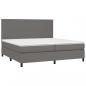 Preview: Boxspringbett mit Matratze Grau 200x200 cm Kunstleder