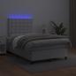 Preview: Boxspringbett mit Matratze & LED Weiß 120x200 cm Kunstleder