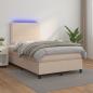 Preview: ARDEBO.de - Boxspringbett mit Matratze & LED Cappuccino-Braun 120x200cm