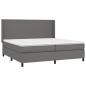 Preview: Boxspringbett mit Matratze & LED Grau 200x200 cm Kunstleder