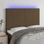 Preview: ARDEBO.de - LED Kopfteil Dunkelbraun 144x5x118/128 cm Stoff