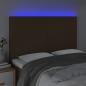 Preview: LED Kopfteil Dunkelbraun 144x5x118/128 cm Stoff