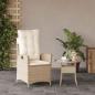 Preview: Gartensessel mit Kissen Verstellbar Beige Poly Rattan