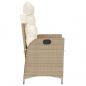 Preview: Gartensessel mit Kissen Verstellbar Beige Poly Rattan