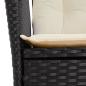 Preview: 3-tlg. Garten-Essgruppe mit Kissen Schwarz Poly Rattan