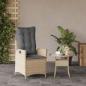 Preview: Gartensessel mit Kissen Verstellbar Beigemischung Poly Rattan