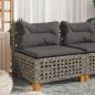 Preview: ARDEBO.de - Gartensofa ohne Armlehnen mit Kissen Grau Poly Rattan