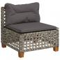 Preview: Gartensofa ohne Armlehnen mit Kissen Grau Poly Rattan