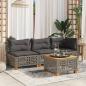 Preview: Gartensofa ohne Armlehnen mit Kissen Grau Poly Rattan