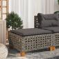 Preview: ARDEBO.de - Gartenhocker mit Kissen Grau 63,5x56x32 cm Poly Rattan