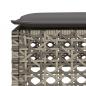 Preview: Gartenhocker mit Kissen Grau 63,5x56x32 cm Poly Rattan