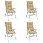 Preview: ARDEBO.de - Hochlehner-Auflagen 4 Stk. Melange Beige 120x50x7 cm Stoff