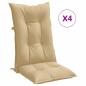 Preview: Hochlehner-Auflagen 4 Stk. Melange Beige 120x50x7 cm Stoff