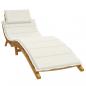 Preview: ARDEBO.de - Sonnenliegen-Auflage Melange Creme 186x58x3 cm Stoff