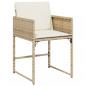 Preview: 7-tlg. Garten-Essgruppe mit Kissen Beige Poly Rattan