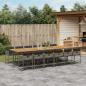 Preview: ARDEBO.de - 13-tlg. Garten-Essgruppe mit Kissen Grau Poly Rattan