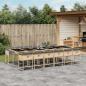 Preview: ARDEBO.de - 13-tlg. Garten-Essgruppe mit Kissen Beigemischung Poly Rattan