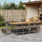 Preview: ARDEBO.de - 13-tlg. Garten-Essgruppe mit Kissen Grau Poly Rattan