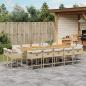 Preview: ARDEBO.de - 15-tlg. Garten-Essgruppe mit Kissen Beige Poly Rattan