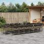 Preview: ARDEBO.de - 17-tlg. Garten-Essgruppe mit Kissen Grau Poly Rattan