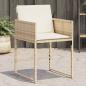 Preview: ARDEBO.de - Gartenstühle mit Kissen 4 Stk. Beige Poly Rattan