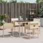 Preview: Gartenstühle mit Kissen 4 Stk. Beige Poly Rattan