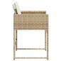 Preview: Gartenstühle mit Kissen 4 Stk. Beige Poly Rattan