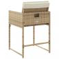 Preview: Gartenstühle mit Kissen 4 Stk. Beige Poly Rattan