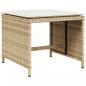 Preview: Gartenhocker mit Kissen 4 Stk. Beige 40x40x35 cm Poly Rattan