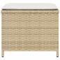 Preview: Gartenhocker mit Kissen 4 Stk. Beige 40x40x35 cm Poly Rattan