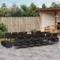 Preview: ARDEBO.de - 17-tlg. Garten-Essgruppe mit Kissen Schwarz Poly Rattan