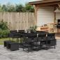 Preview: ARDEBO.de - 11-tlg. Garten-Essgruppe mit Kissen Schwarz Poly Rattan