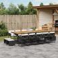 Preview: ARDEBO.de - 15-tlg. Garten-Essgruppe mit Kissen Schwarz Poly Rattan