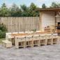 Preview: ARDEBO.de - 17-tlg. Garten-Essgruppe mit Kissen Beige Poly Rattan