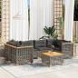 Preview: ARDEBO.de - 7-tlg. Garten-Sofagarnitur mit Kissen Grau Poly Rattan