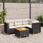 Preview: ARDEBO.de - 5-tlg. Garten-Sofagarnitur mit Kissen Schwarz Poly Rattan