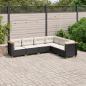 Preview: ARDEBO.de - 6-tlg. Garten-Sofagarnitur mit Kissen Schwarz Poly Rattan