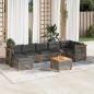 Preview: ARDEBO.de - 8-tlg. Garten-Sofagarnitur mit Kissen Grau Poly Rattan