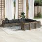 Preview: ARDEBO.de - 10-tlg. Garten-Sofagarnitur mit Kissen Grau Poly Rattan