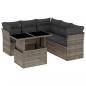 Preview: 6-tlg. Garten-Sofagarnitur mit Kissen Grau Poly Rattan