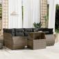 Preview: ARDEBO.de - 7-tlg. Garten-Sofagarnitur mit Kissen Grau Poly Rattan