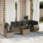 Preview: ARDEBO.de - 7-tlg. Garten-Sofagarnitur mit Kissen Grau Poly Rattan