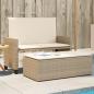 Preview: ARDEBO.de - Gartenbank mit Kissen und Hocker Beige Poly Rattan