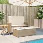 Preview: Gartenbank mit Kissen und Hocker Beige Poly Rattan