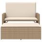 Preview: Gartenbank mit Kissen und Hocker Beige Poly Rattan