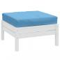 Preview: ARDEBO.de - Palettenkissen Melange Blau 60x60x10 cm Stoff