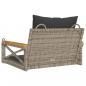 Preview: Hängesessel mit Kissen Grau 63x62x40 cm Poly Rattan